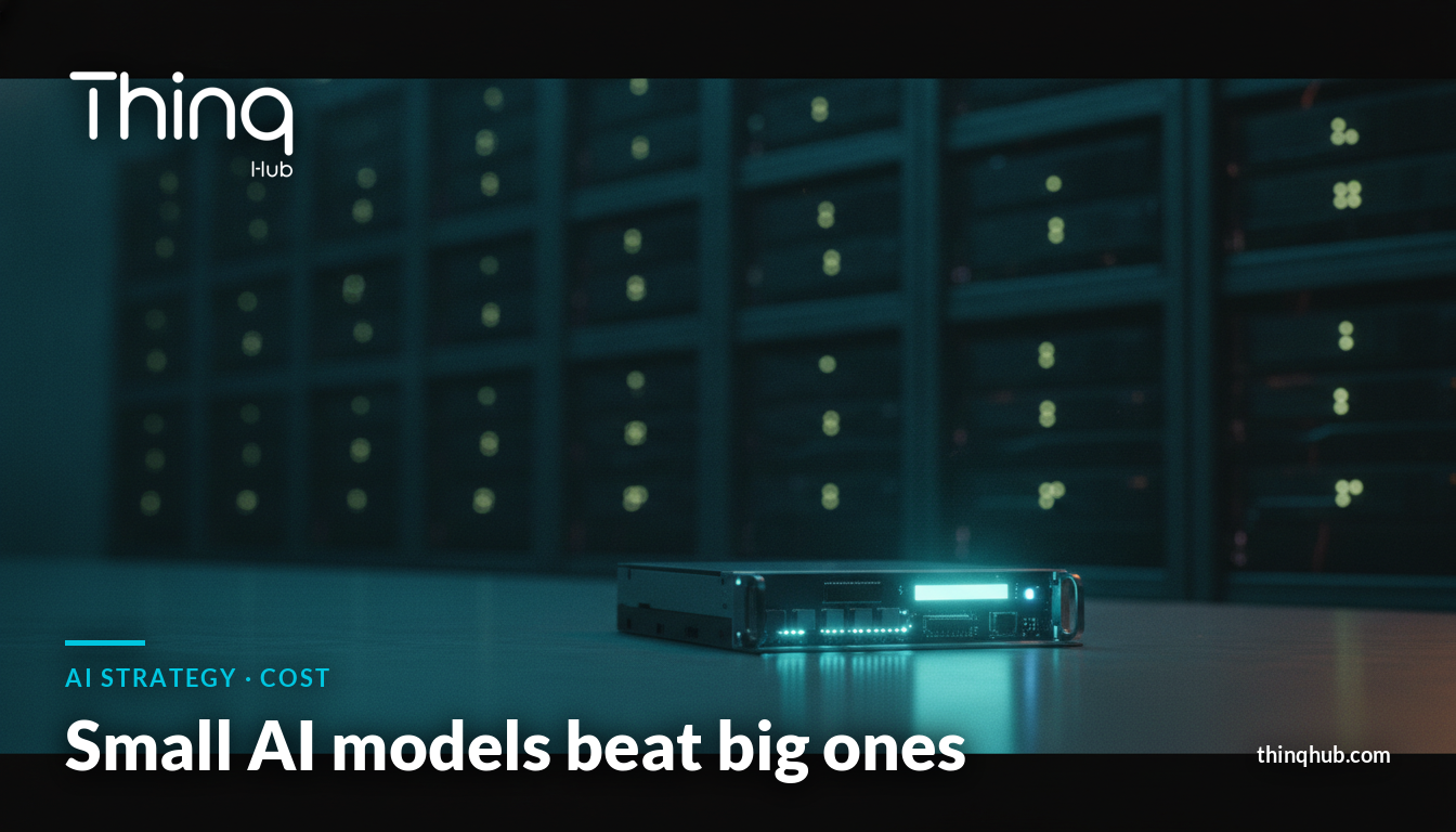 Cinematic dark data center aisle with a single glowing server rack casting cool teal light, no visible people or text
